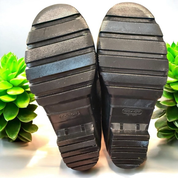 Coach New In Box Sz. 7 Pearl Monogram Signature Shiny Rubber Rain/Snow Boots NWT - Picture 6 of 14